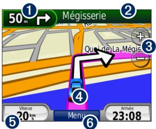 GARMIN NUVI 510 - Utilisation de la page Carte - 1