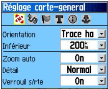 GARMIN ETREX LEGEND HCX - Page Réglage carte-général - 1