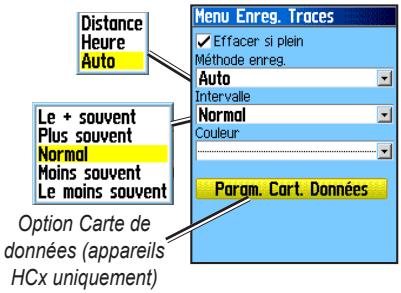 GARMIN ETREX LEGEND HCX - Pour configurer un journal de suivi : - 1