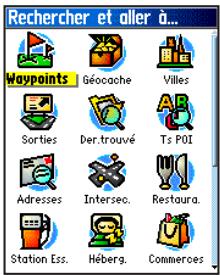 GARMIN ETREX LEGEND HCX - Utilisation du menu Rechercher - 1