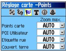 GARMIN ETREX LEGEND HCX - Page Réglage carte-Points - 1