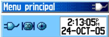 GARMIN ETREX LEGEND HCX - Barre d'etat et la fenetre Date/Heure - 1