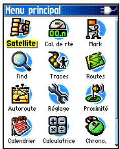 GARMIN ETREX LEGEND HCX - Menu principal - 1