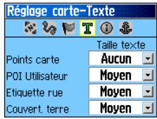 GARMIN ETREX LEGEND HCX - Page Réglage carte-Texte - 1