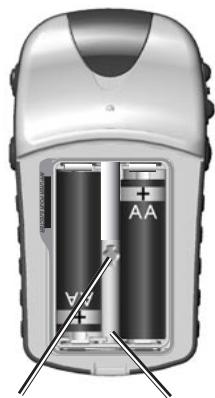GARMIN ETREX LEGEND HCX - Installation des piles et du cordon - 1