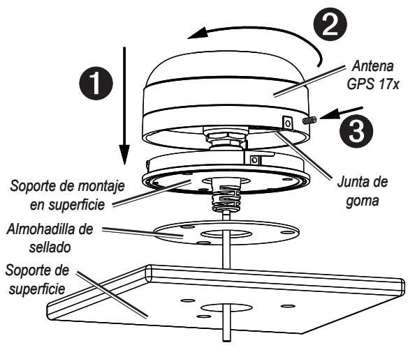 GARMIN GPS 17 X NMEA 0183 HVS - Montaje en superficie de la antenna GPS 17x - 2