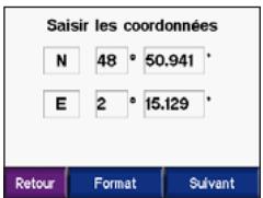 GARMIN ZUMO 500 - Saisie de coordonnées - 1
