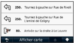 GARMIN NUVI 1340 - Affichage de la liste des changements de direction - 1
