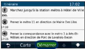 GARMIN NUVI 1340 - Utilisation de la page Itinétaire - 1