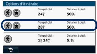 GARMIN NUVI 1340 - Utilisation de la page Options d'itinéraire - 1
