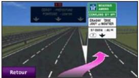 GARMIN NUVI 1340 - Affichage de la page Affichage réaliste des intersections - 1