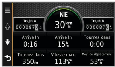 GARMIN CAMPER 760LMT - Affichage de la page d'informations sur le trajet - 1