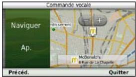 Commande vocale Naviguer Ap. Précéd. Quitter