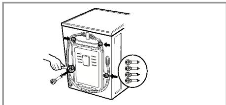 LG WD-14121FD - ■ Enlèvement des vis de transport - 2