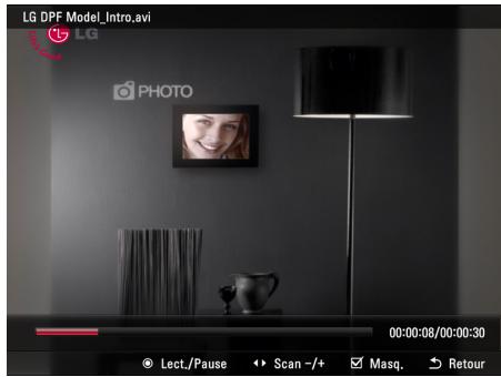 LG F8010N - Lorsque vous appuyez sur OK, la vidéo sélectionnée commence à jouer. - 1