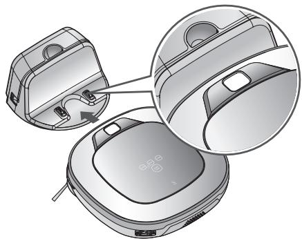 LG VR7410RB - Lorsqu'un message vocal est émis "La batterie est faible. Placez l'aspirateur robot sur sa base de chargement." - 1