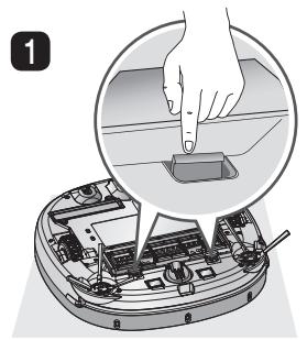 LG VR7410RB - Sur un message vocal "Retirez les corps étrangers de la brosse sous l'aspirateur robot." - 1