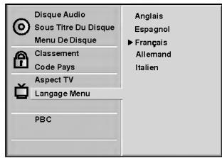 LG DT-585NS - Languedu menu - 1