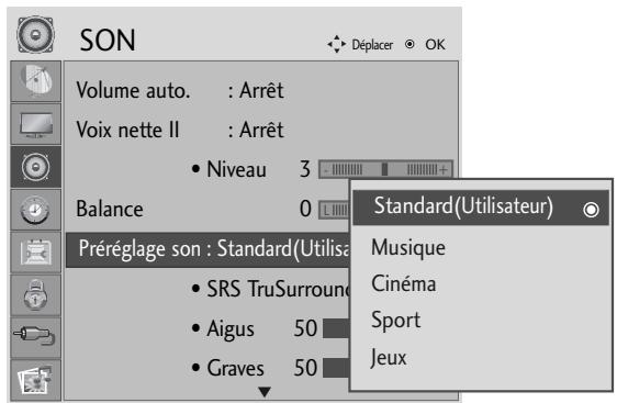 LG M237WDP - RéGLAGES PRÉDÉFINIS DU SON - MODE DU SON - 3