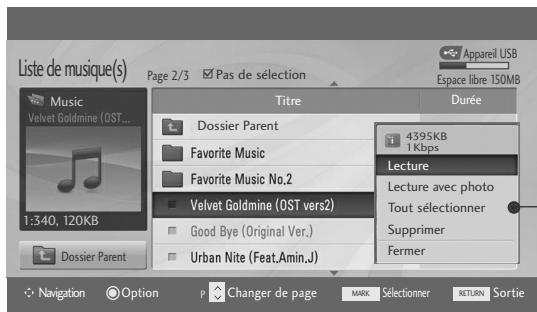LG M237WDP - Sélection de musique et menu contextuel - 3