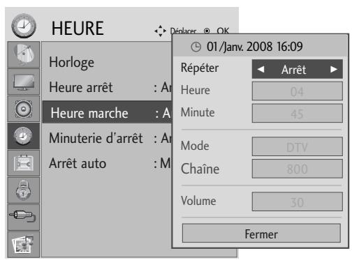 LG M237WDP - ACTIVATION ET DÉSACTIVATION DE L'HORLOGE - 3