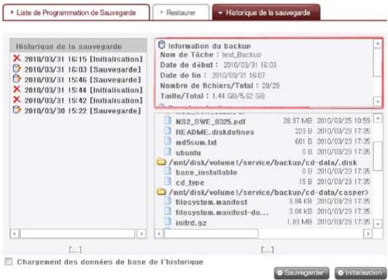 LG N1A1DD1 - Information du backup - 1