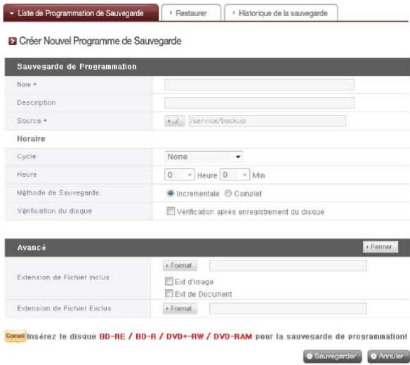 LG N1A1DD1 - Créer un horaire de sauvegarde - 2