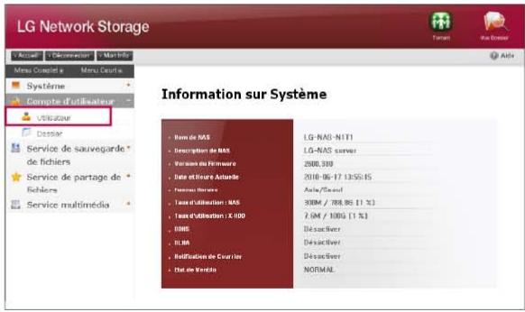 LG N1A1DD1 - 6-2. Using Network Storage Utilisation du menu Web - 5