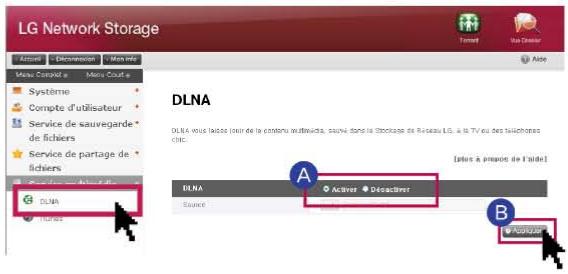 LG N1A1DD1 - Activation/Désactivation de DLNA - 1
