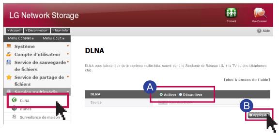 LG N1T1DD1 - Activation/Désactivation de DLNA - 1