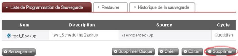 LG N1T1DD1 - Supprimer un horaire de sauvegarde - 1