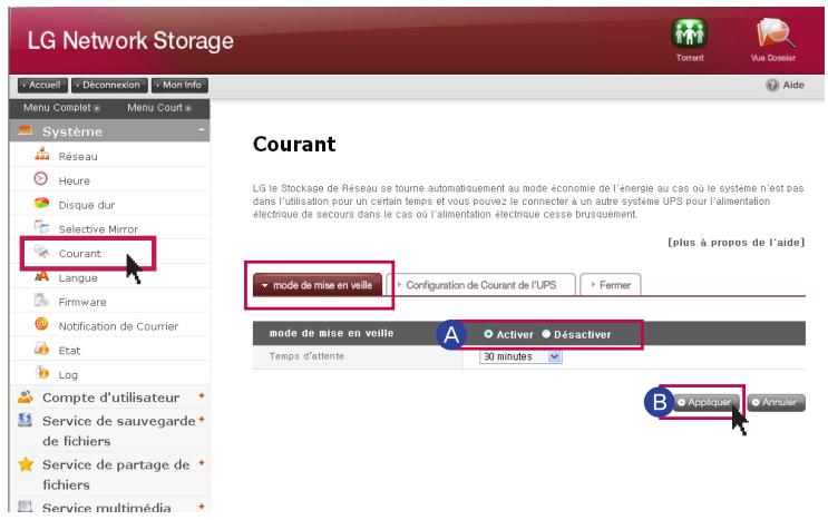 LG N1T1DD1 - Paramétrage de la fonction hibernation - 1