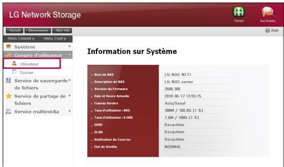 LG N1T1DD1 - 6-2. Using Network Storage Utilisation du menu Web - 5