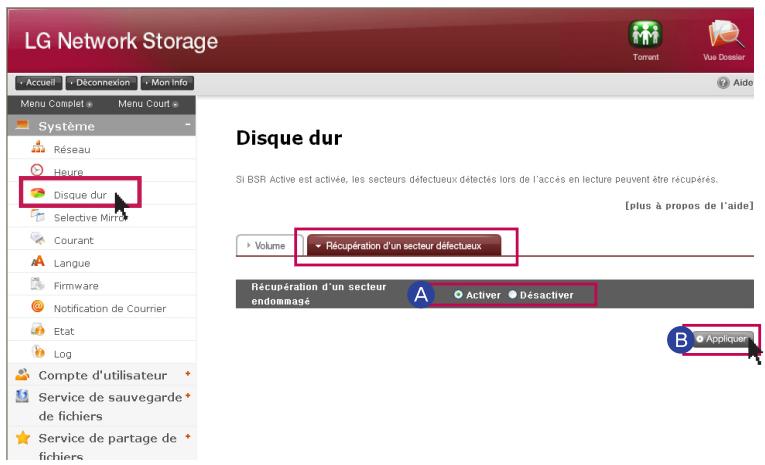 LG N1T1DD1 - Restauration des secteurs défectueux (BSR actif) - 2