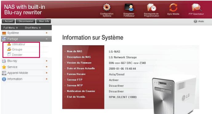 LG N4B1N - Gestion de part de LG NAS - 1