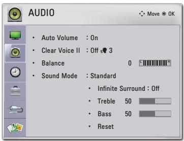 LG PA70G - AUDIO Settings - 1