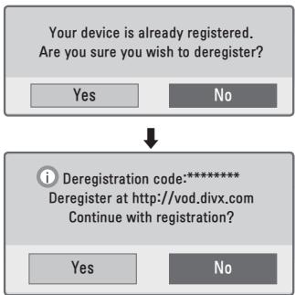 LG PA70G - To deregister the DivX code - 1