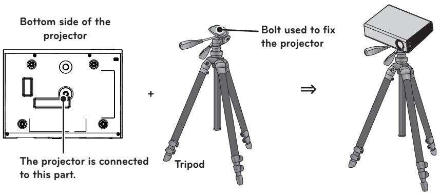 LG PA70G - How to Install the Projector Using a Tripod - 1