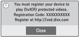 LG PA70G - Registering the DivX code - 2