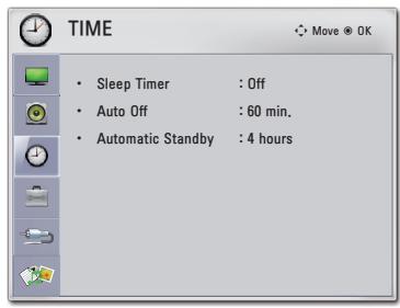 LG PA70G - TIME Settings - 1