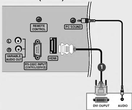LG 26LX2R - Raccordement avec un cable HDMI à DVI - 1