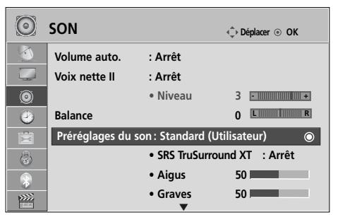 LG 42LH4000 - Réglages du son : mode utilisateur - 1
