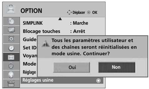 LG 42LH4000 - Retour aux réglages d'usine - 3