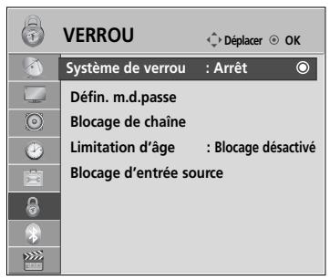 LG 42LH4000 - Définition du MOT de PASSE et systéme de verroillage - 1