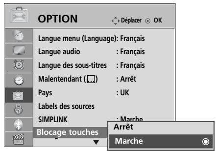 LG 42LH4000 - Blocage des touches - 2