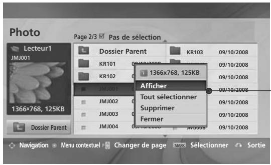 LG 42LH4000 - Sélection de photos et menu contextuel - 3