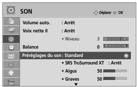 LG 42LH4000 - Réglages prédéfinis du son: mode son - 1