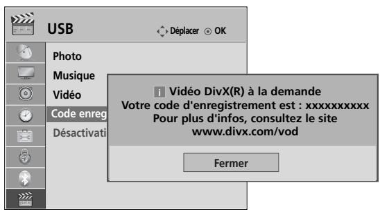 LG 42LH4000 - Code d'enregistrement DIVX (32/37/42/47LH49** - 2