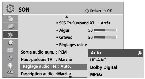 LG 42LH4000 - Paramètres DTV AUDIO (en mode numérique uniquement) - 3