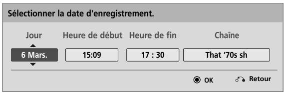 LG 42LH4000 - Signification des touches en mode de réglage enregistrement/rappel - 5